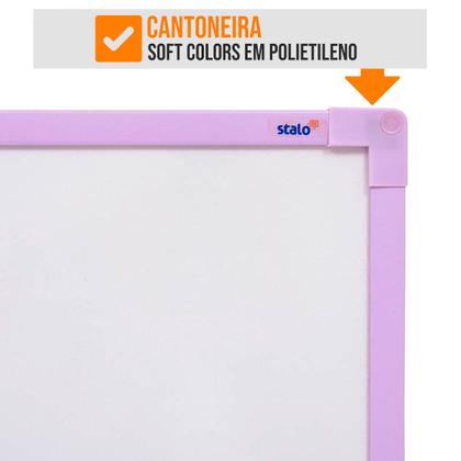 Imagem de Lousa Quadro Branco 40x30cm Moldura Soft Colors Colorido Com Caneta