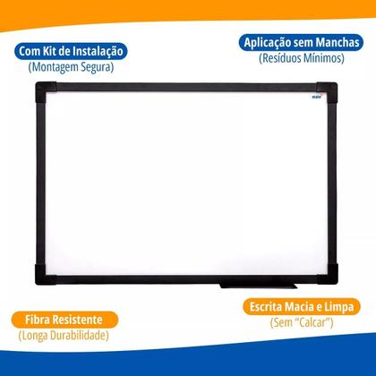 Imagem de Lousa Quadro Branco 40x30cm Moldura Soft Colors Colorido Com Caneta
