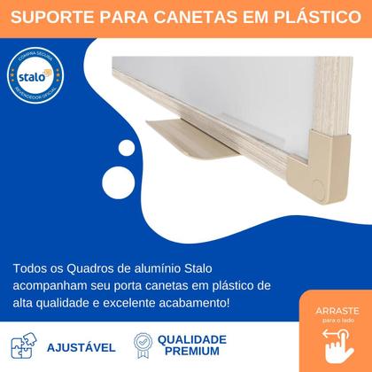 Imagem de Lousa Quadro Branco Superfície UV Moldura MDF Carvalho Soft 90x60 Cm