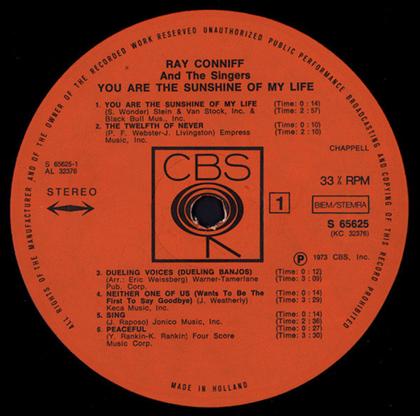 Imagem de LP Ray Conniff : You Are The Sunshine Of My Life (1973) Inédito no Brasil