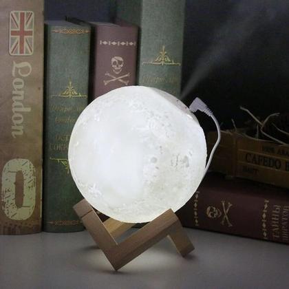 Imagem de LUA Lâmpada Luz Aroma Essencial Ultra-fresco Mist Umidificador Purificador De Ar Luz Noite