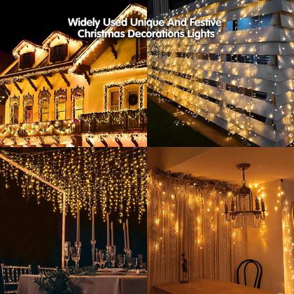 Imagem de Luces Navideñas Solares KiflyTooin 320 LED 9m Impermeables Luz Cálida Blanca