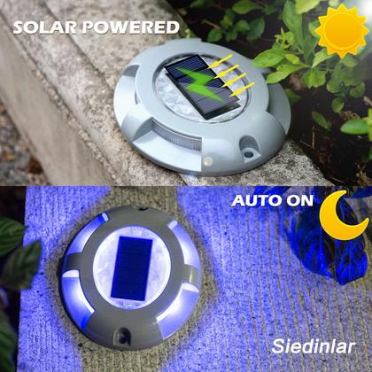 Imagem de Luces solares para terraza SIEDiNLAR para entrada de coches Dock LED 16 piezas (azul)