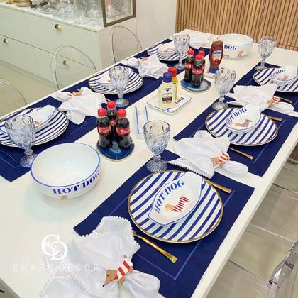 Imagem de Lugar Americano Azul Marinho Com Bordado