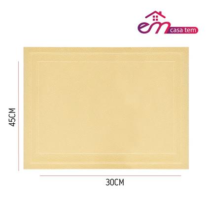 Imagem de Lugar Americano Retangular Mesa PVC Dourado Executivo 30x45cm Em Casa Tem