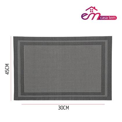 Imagem de Lugar Americano Retangular Mesa PVC Preto Executivo 30x45cm Em Casa Tem