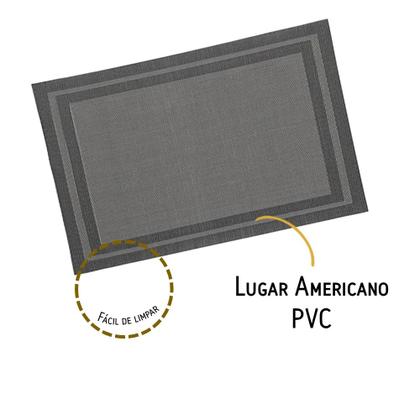 Imagem de Lugar Americano Retangular Mesa PVC Preto Executivo 30x45cm Em Casa Tem
