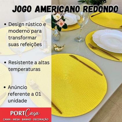 Imagem de Lugar Jogo Americano Multiuso Jolitex Avulso Sousplat Redondo 38cm