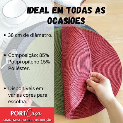 Imagem de Lugar Jogo Americano Multiuso Jolitex Avulso Sousplat Redondo 38cm