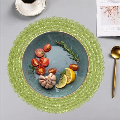 Imagem de Lugar Jogo Americano Redondo de Mesa Jantar Sousplat Cozinha Fibra