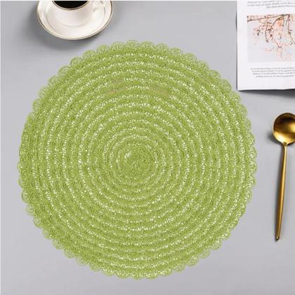 Imagem de Lugar Jogo Americano Redondo de Mesa Jantar Sousplat Cozinha Fibra