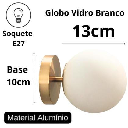 Imagem de Luminária 13cm Globo Vidro Jabuticaba Arandela Parede Teto Gimpo GM13-PAI