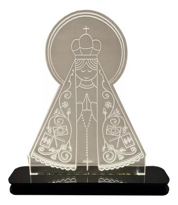 Imagem de Luminária 3d Led Nossa Senhora Aparecida 15cm Em Acrilico