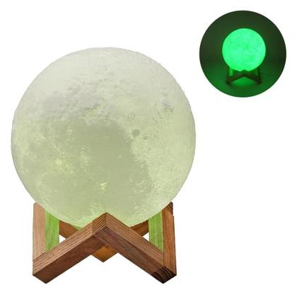 Imagem de Luminaria 3D Lua Cheia 15Cm Usb Touch