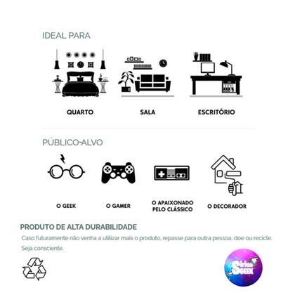 Imagem de Luminária Abajur Bloco Interrogação Super Mario Bros Decoração Gamer