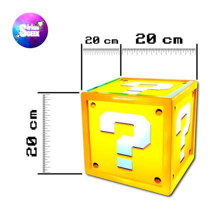 Imagem de Luminária Abajur Bloco Interrogação Super Mario Bros Decoração Gamer