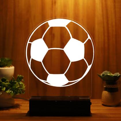 Imagem de Luminária Abajur Bola De Futebol LED Branco