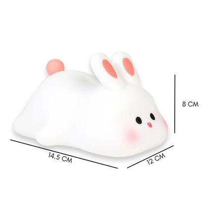 Imagem de Luminária Abajur Coelho Silicone Infantil Touch Luz De Toque