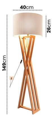 Imagem de Luminária Abajur De Chão Bivolt Com Cúpula Pés De Madeira Star