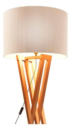 Imagem de Luminária Abajur De Chão Bivolt Com Cúpula Pés De Madeira Star