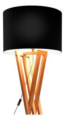 Imagem de Luminária Abajur De Chão Bivolt Com Cúpula Pés De Madeira Star