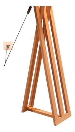 Imagem de Luminária Abajur De Chão Bivolt Com Cúpula Pés De Madeira Star