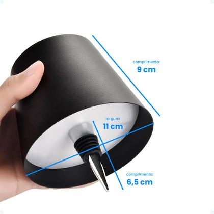 Imagem de Luminária Abajur De Garrafa Mesa LED Touch Sem Fio Portátil