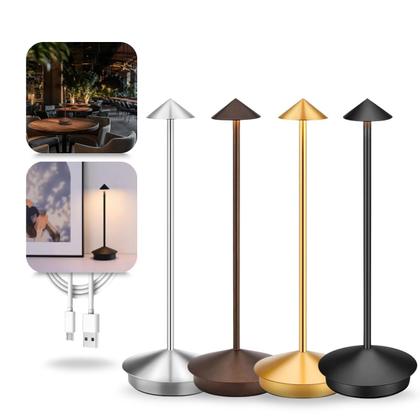 Imagem de Luminária Abajur de Mesa Led Sem Fio Luz Dimerizável Recarregável Decorativo Quarto Sala Restaurante Candeeiro 3 Cores Tippi -