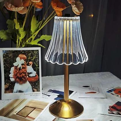 Imagem de Luminária Abajur de Mesa Saia Seda Com Barra Led Sensor Toque De Luz Quarto Sem Fio 3 Cores 110/220v