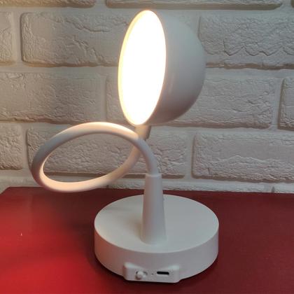 Imagem de Luminaria Abajur de Mesa Touch Led 3 Tons Flexivel USB Bateria Recarregavel Quarto Sala Cabeceira Escritorio Iluminaçao Decoraçao
