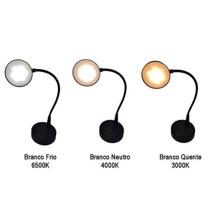 Imagem de Luminaria Abajur LED 3 Tons Touch Flexivel USB Bateria Recarregavel Mesa Sala Quarto Cabeceira Trabalho Home Office Recepçao Escritorio Iluminaçao Dec