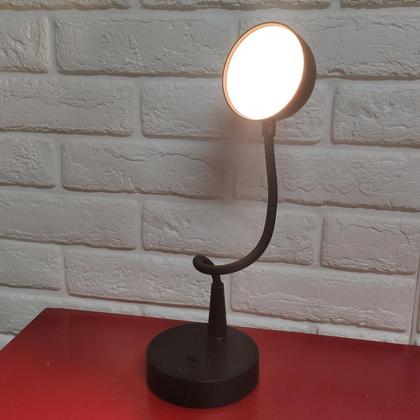 Imagem de Luminaria Abajur LED 3 Tons Touch Flexivel USB Bateria Recarregavel Mesa Sala Quarto Cabeceira Trabalho Home Office Recepçao Escritorio Iluminaçao Dec