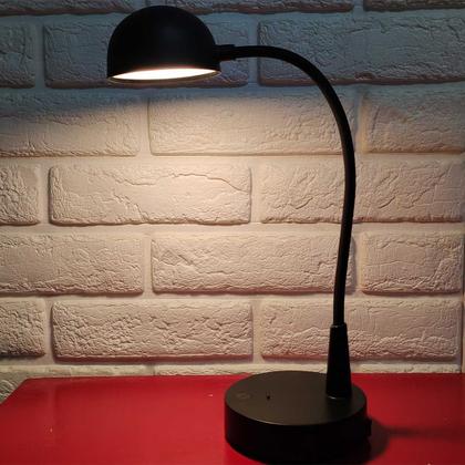 Imagem de Luminaria Abajur LED 3 Tons Touch Flexivel USB Bateria Recarregavel Mesa Sala Quarto Cabeceira Trabalho Home Office Recepçao Escritorio Iluminaçao Dec