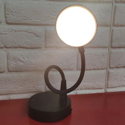 Imagem de Luminaria Abajur LED 3 Tons Touch Flexivel USB Bateria Recarregavel Mesa Sala Quarto Cabeceira Trabalho Home Office Recepçao Escritorio Iluminaçao Dec