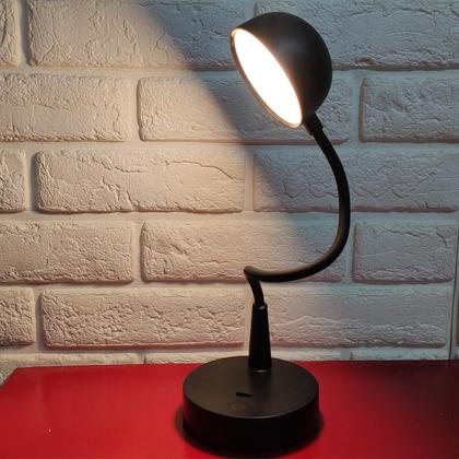 Imagem de Luminaria Abajur LED 3 Tons Touch Flexivel USB Bateria Recarregavel Mesa Sala Quarto Cabeceira Trabalho Home Office Recepçao Escritorio Iluminaçao Dec