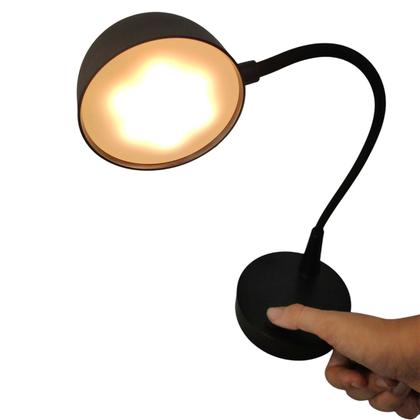 Imagem de Luminaria Abajur LED 3 Tons Touch Flexivel USB Bateria Recarregavel Mesa Sala Quarto Cabeceira Trabalho Home Office Recepçao Escritorio Iluminaçao Dec
