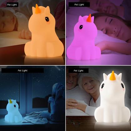 Imagem de Luminária Abajur Led Infantil Unicórnio Sem Fio Pet Light