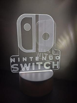 Imagem de Luminária Abajur Nitendo Switch Display Acrílico Led 3d Mesa Quarto Namorado Luz Presente Mãe Pai Filho Avo Namorada