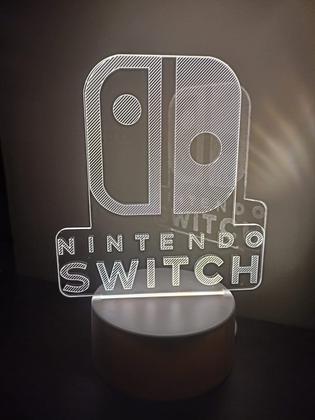 Imagem de Luminária Abajur Nitendo Switch Display Acrílico Led 3d Mesa Quarto Namorado Luz Presente Mãe Pai Filho Avo Namorada