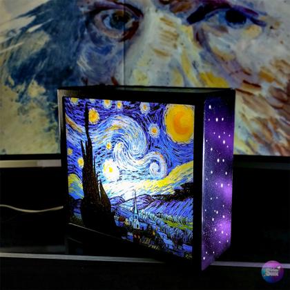 Imagem de Luminária Abajur Noite Estrelada de Van Gogh Arte Decoração