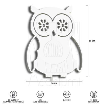Imagem de Luminária Abajur Parede Coruja B Madeira G9 30cm Decoração