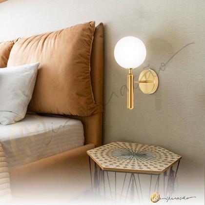 Imagem de Luminária Arandela De Parede Abaporu Globo Jabuticaba Bola Ø12cm G9 Dourado Bivolt
