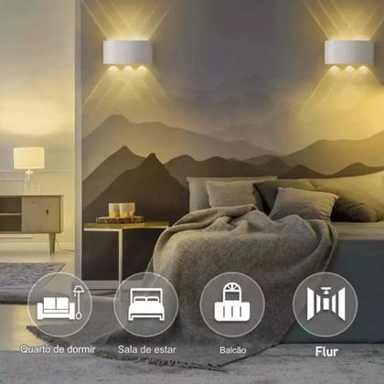 Imagem de Luminária Arandela Refletor Lâmpada Meia Lua 6W LED  À Prova D'Água  Interno e Externo  EBAR608671