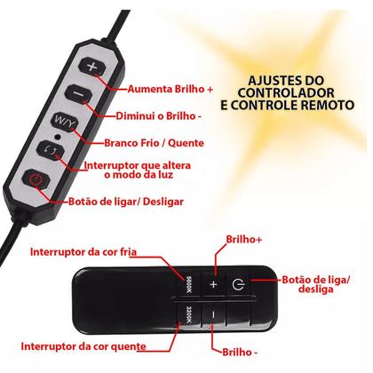 Imagem de Luminária Arco Meia Lua 180 Cm Com Suporte E Controle Remoto