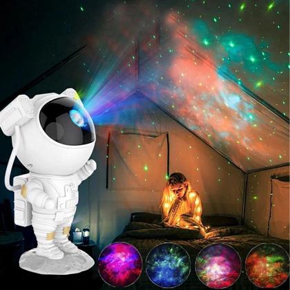 Imagem de Luminária Astronauta com Projetor de Luz Estrelas, Galáxia e Nebulosa