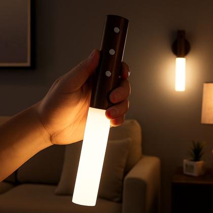 Imagem de Luminária Bastão LED Recarregável com Sensor Movimento Luz Noturna Decorativa Magnética USB para Quarto Corredor Escada Cozinha Parede Design Moderno