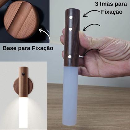 Imagem de Luminária Bastão LED Recarregável com Sensor Movimento Luz Noturna Decorativa Magnética USB para Quarto Corredor Escada Cozinha Parede Design Moderno