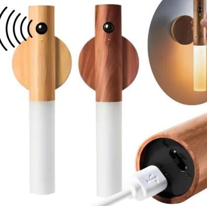Imagem de Luminária Bastão LED Recarregável com Sensor Movimento Luz Noturna Decorativa Magnética USB para Quarto Corredor Escada Cozinha Parede Design Moderno