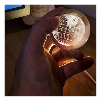 Imagem de Luminária Bola De Cristal 3d Led Planeta Terra