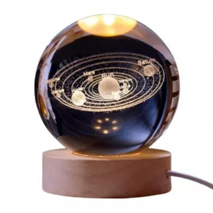 Imagem de Luminária Bola De Cristal 3D Sistema Solar Decoração Modern